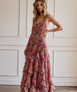 Dress Forum Lila Pink Floral Maxi Dress