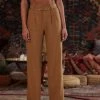 CLOUD TEN Little Secrets Mocha Linen Trousers