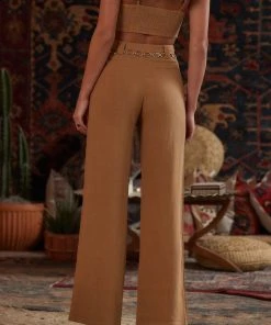 CLOUD TEN Little Secrets Mocha Linen Trousers 10 CLOUD TEN Little Secrets Mocha Linen Trousers