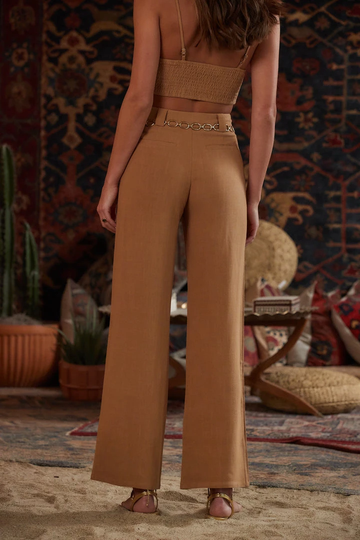 CLOUD TEN Little Secrets Mocha Linen Trousers 6 CLOUD TEN Little Secrets Mocha Linen Trousers