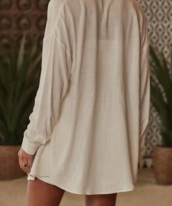 CLOUD TEN Little Secrets White Linen Button Down CLOTHING 17 CLOUD TEN Little Secrets White Linen Button Down CLOTHING