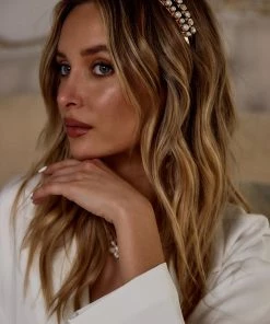 IGOU New Arrivals Phoebe Gold Rhinestone And Pearl Headband