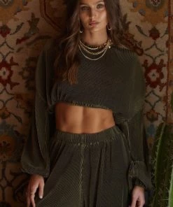 CLOUD TEN CLOTHING Maison Olive Pleated Top