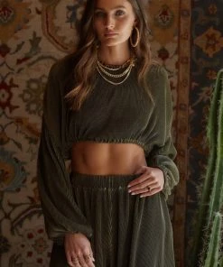 CLOUD TEN CLOTHING Maison Olive Pleated Top