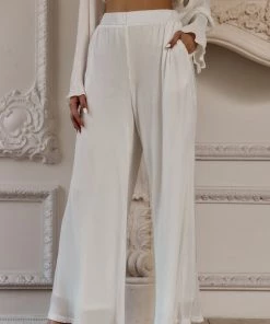 Modern Bridge International Co,Ltd. FLAT/RM B 3/F WING CHEONG COMM BLDG 19-25 JERVOIS STREET SHEUNG WAN HKWINK CLOTHING Maison White Pleated Pants