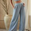 AFTER STITCH Marietta Dusty Blue Trousers CLOTHING