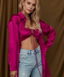 ACOA CLOTHING St. Barths Fuchsia Crop Top