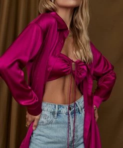 ACOA CLOTHING St. Barths Fuchsia Crop Top