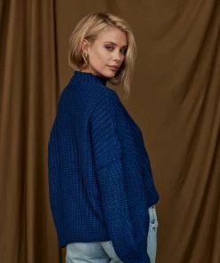 LISTICLE CLOTHING Jana Royal Blue Oversized Sweater