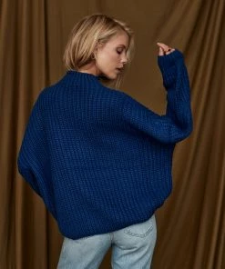 LISTICLE CLOTHING Jana Royal Blue Oversized Sweater