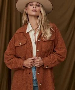 LISTICLE New Arrivals Better Off Rust Sherpa Shacket