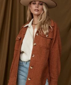 LISTICLE New Arrivals Better Off Rust Sherpa Shacket