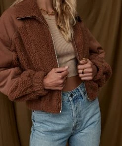 HYFVE CLOTHING Mt. Kisco Brown Sherpa Jacket