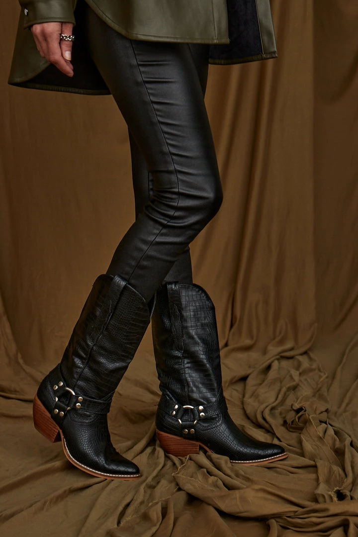 Charming Shoes New Arrivals Ryder Black Croc Cowboy Boot 7 Charming Shoes New Arrivals Ryder Black Croc Cowboy Boot