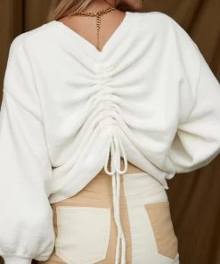 LE LIS Lawrence Cream Cinched Sweater