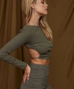 ILLA ILLA Kelli Olive Crop Top