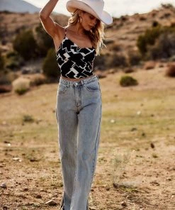 BEIGE BOTANY Bay Area Split Denim Jeans CLOTHING