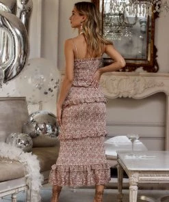 Sweet Lemon CLOTHING Pixie Pink Floral Maxi Dress