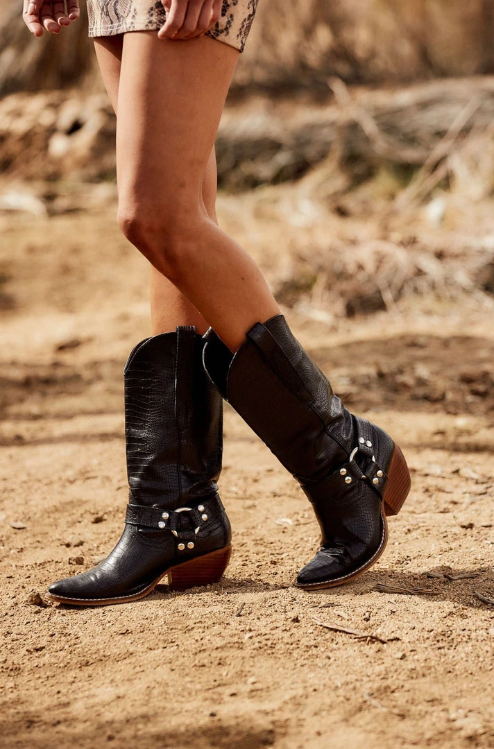 Charming Shoes New Arrivals Ryder Black Croc Cowboy Boot 3 Charming Shoes New Arrivals Ryder Black Croc Cowboy Boot