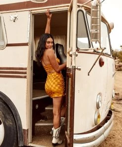 CLOUD TEN St. Barths Poppy Checkered Mini Skirt