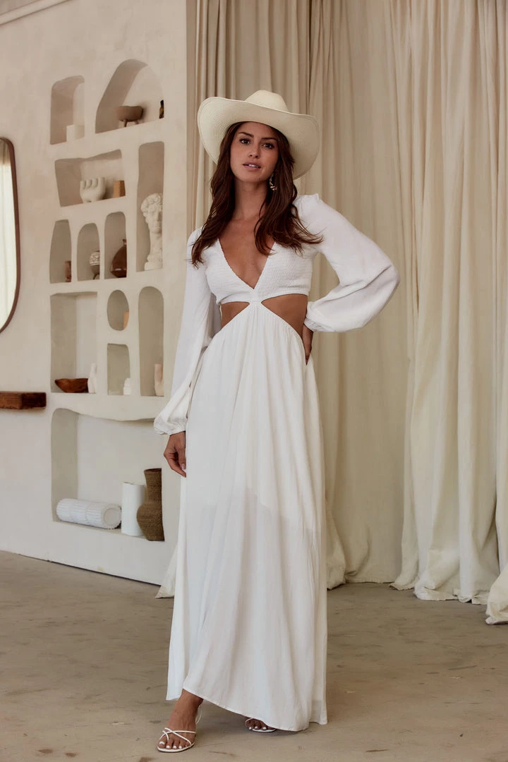EDIT BY NINE CLOTHING Reina White Cutout Maxi Dress 8 EDIT BY NINE CLOTHING Reina White Cutout Maxi Dress