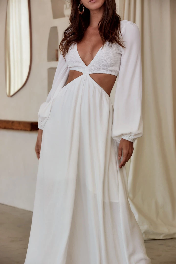 EDIT BY NINE CLOTHING Reina White Cutout Maxi Dress 5 EDIT BY NINE CLOTHING Reina White Cutout Maxi Dress
