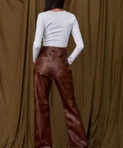 ET CLET Maeve Brown Leather Pants