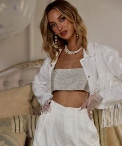 ACOA Star Crossed White Sequin Jacket