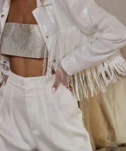ACOA Star Crossed White Sequin Jacket
