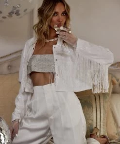 ACOA Star Crossed White Sequin Jacket