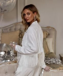 ACOA Star Crossed White Sequin Jacket