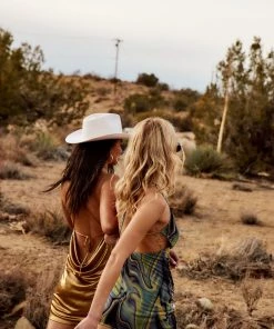 ET CLET CLOTHING Stevie Multigreen Mesh Halter Dress