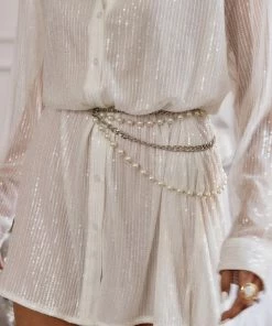 FAME New Arrivals Mimi Pearl And Silver Chain Belt 11 FAME New Arrivals Mimi Pearl And Silver Chain Belt