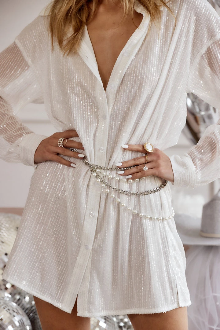 FAME New Arrivals Mimi Pearl And Silver Chain Belt 5 FAME New Arrivals Mimi Pearl And Silver Chain Belt