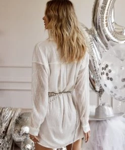 ACOA Unstoppable White Sequin Mini Dress 22 ACOA Unstoppable White Sequin Mini Dress