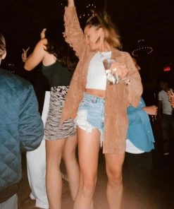 ACOA Desert Palm Brown Fringe Suede Jacket CLOTHING