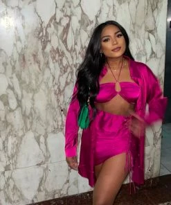 ACOA CLOTHING St. Barths Fuchsia Crop Top