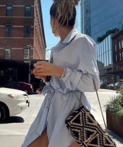 CRESCENT Lanna Pinstripe Mini Dress CLOTHING