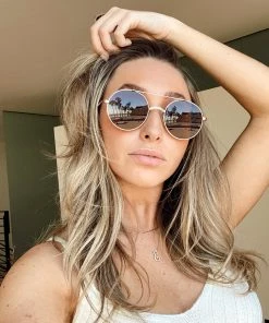 ARTINI ACCESSORIES Cali Brown And Gold Round Sunglasses