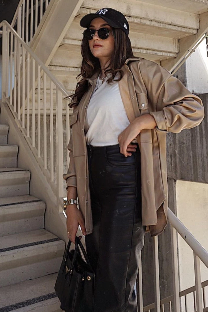 ACOA Owen Nude Vegan Leather Shirt Jacket 5 ACOA Owen Nude Vegan Leather Shirt Jacket