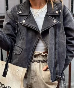 CLOUD TEN Jet Setter Black Denim Jacket CLOTHING