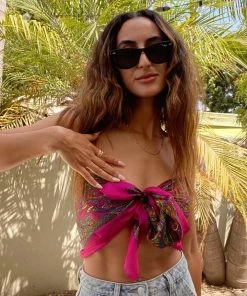 KARMA HIGHWAY New Arrivals Penelope Pink Paisley Silk Scarf 14 KARMA HIGHWAY New Arrivals Penelope Pink Paisley Silk Scarf