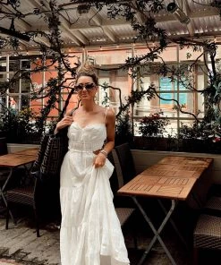 ACOA Paola White Boho Maxi Dress CLOTHING