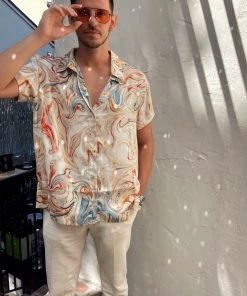 ACOA Vaughn Rust Marble Camp Shirt