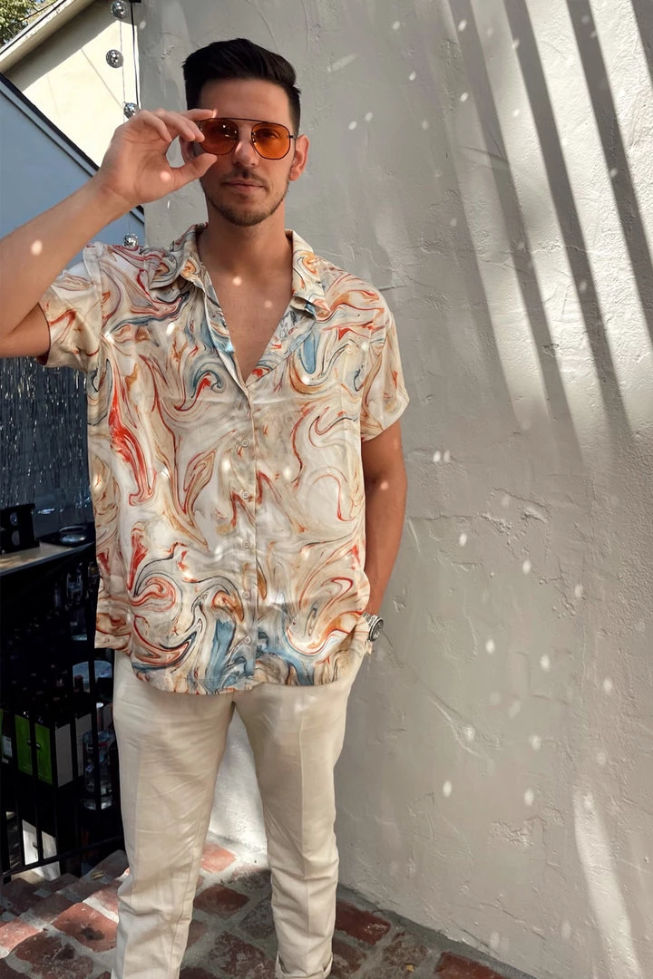 ACOA Vaughn Rust Marble Camp Shirt 4 ACOA Vaughn Rust Marble Camp Shirt