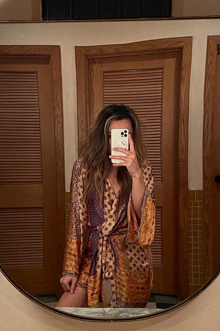 Dress Forum CLOTHING Gold Standard Multicolored Kimono Dress 4 Dress Forum CLOTHING Gold Standard Multicolored Kimono Dress