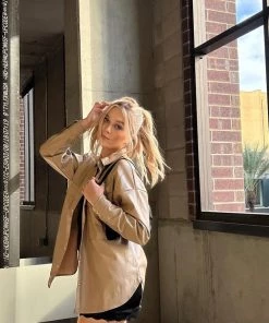 ACOA Owen Nude Vegan Leather Shirt Jacket 13 ACOA Owen Nude Vegan Leather Shirt Jacket