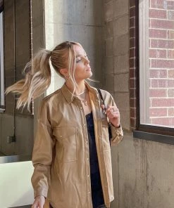 ACOA Owen Nude Vegan Leather Shirt Jacket 14 ACOA Owen Nude Vegan Leather Shirt Jacket