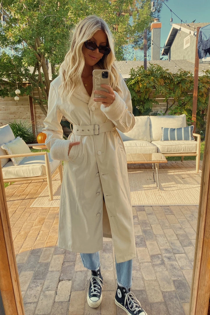 Bailey Rose Bernadette Cream Vegan Leather Jacket 6 Bailey Rose Bernadette Cream Vegan Leather Jacket