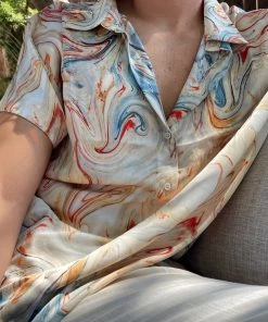 ACOA Vaughn Rust Marble Camp Shirt 22 ACOA Vaughn Rust Marble Camp Shirt